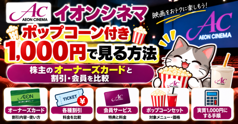 イオンシネマでポップコーン付き映画を1,000円で見る方法